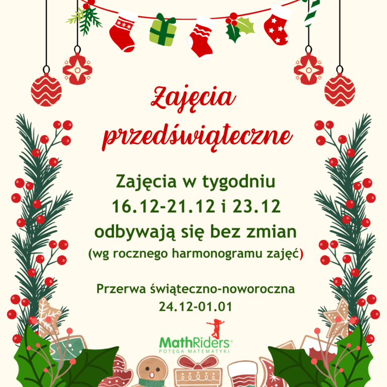 Zajęcia w tygodniu przedświątecznym