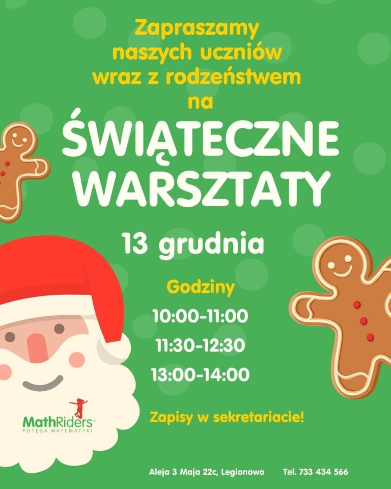 Świąteczne warsztaty w&nbsp;MathRiders Legionowo