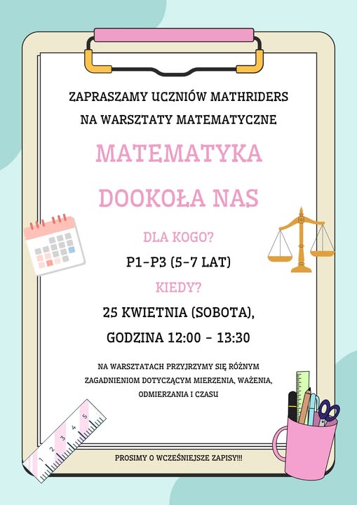 Matematyka dookoła nas – warsztaty