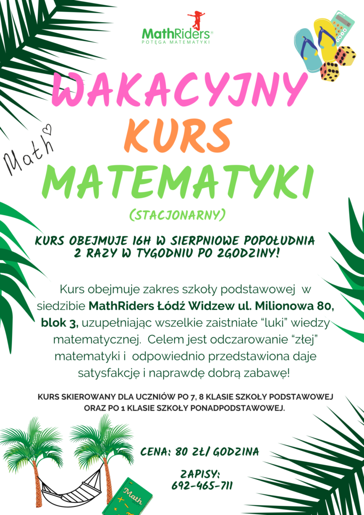 Wakacyjny kurs matematyki