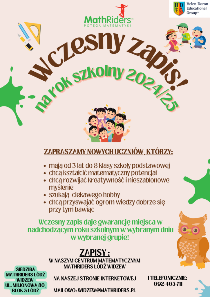 Wczesny zapis już obowiązuje!