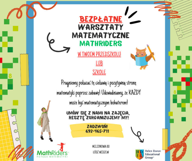 BEZPŁATNE WARSZTATY MATEMATYCZNE MATHRIDERS!