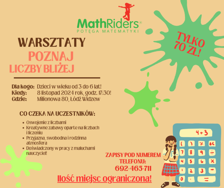Warsztat „Poznaj liczby bliżej” dla najmłodszych!