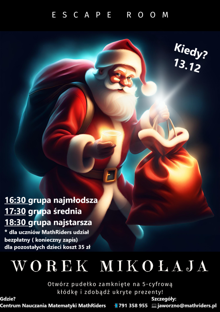 ” Worek Świętego Mikołaja” Matematyczny Escape Room